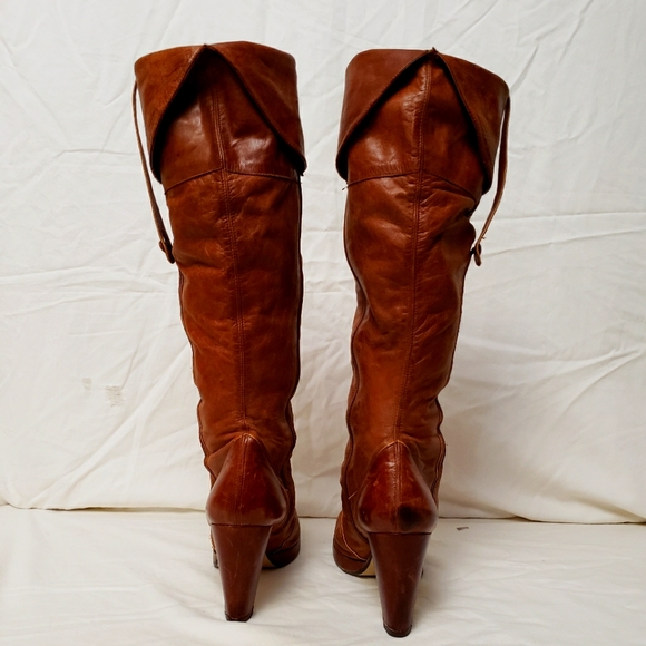 Shelli's London Tall Carmel Women's Over the Knee Leather Boots Inside Zip 41 - Picture 4 of 10